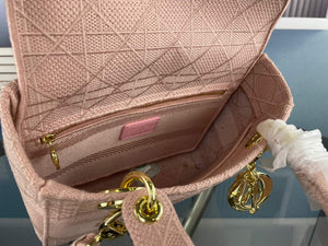 Dior M0565 Medium Lady D-Life Bag Cannage Embroidery Rosewood - Default Title - View 7