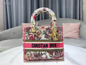 Dior Medium Lady D-Life Bag M0565 Multicolor Butterfly Embroidery - Default Title - View 1