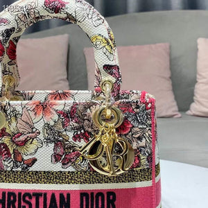 Dior Medium Lady D-Life Bag M0565 Multicolor Butterfly Embroidery - Default Title - View 6