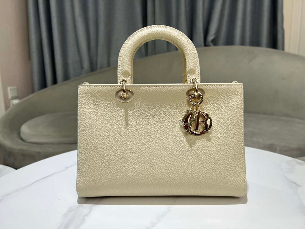 Dior Medium Lady D-Sire My ABCDior Bag M1151 Beige Bull Leather