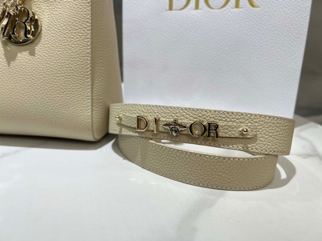 Dior Medium Lady D-Sire My ABCDior Bag M1151 Beige Bull Leather