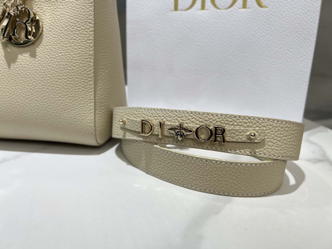 Dior Medium Lady D-Sire My ABCDior Bag M1151 Beige Bull Leather