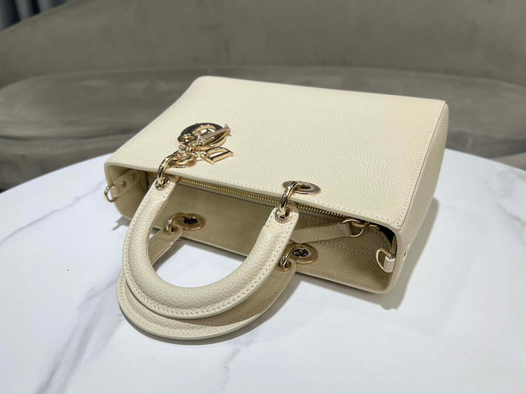 Dior Medium Lady D-Sire My ABCDior Bag M1151 Beige Bull Leather