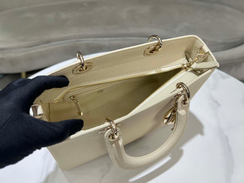 Dior Medium Lady D-Sire My ABCDior Bag M1151 Beige Bull Leather