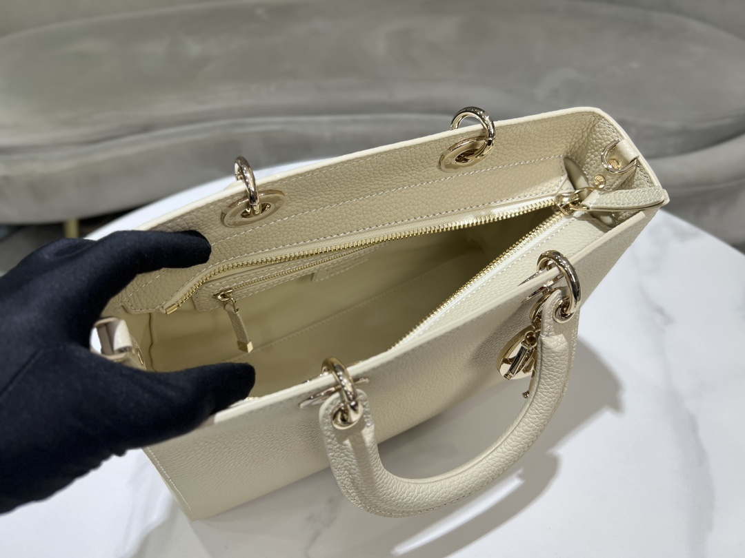 Dior Medium Lady D-Sire My ABCDior Bag M1151 Beige Bull Leather
