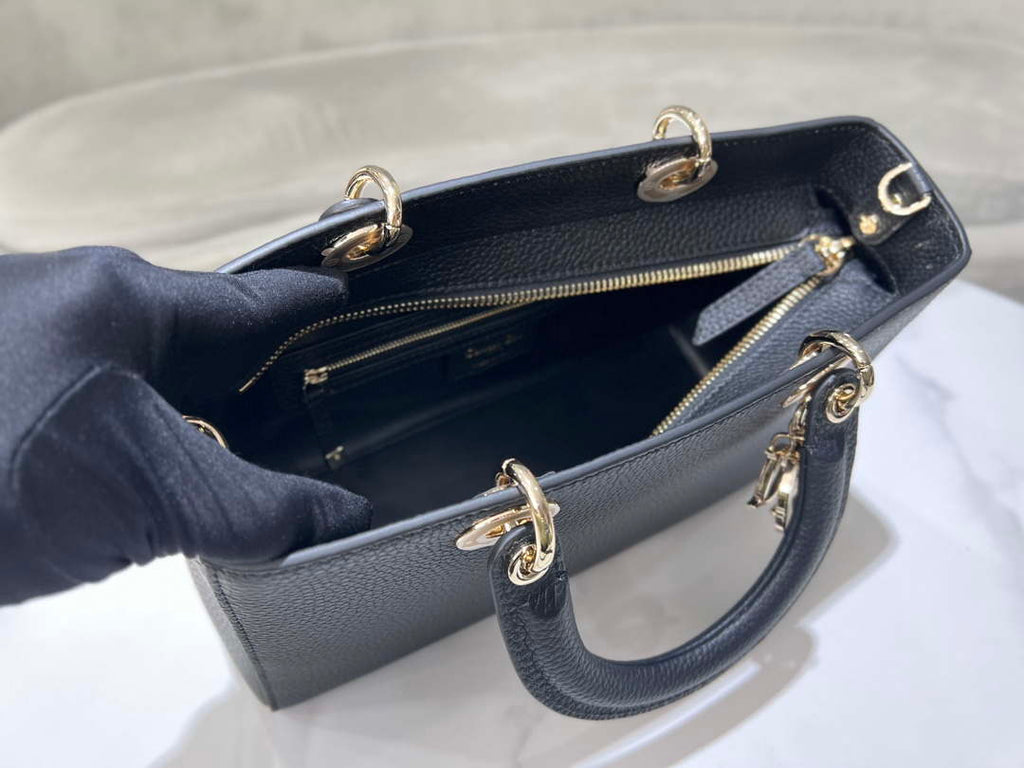 Dior Medium Lady D-Sire My ABCDior Bag M1151 Black Bull Leather