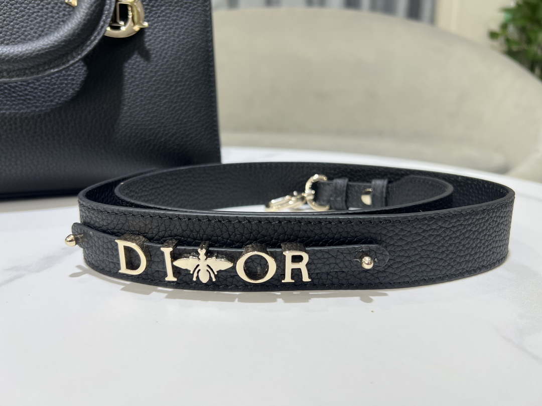 Dior Medium Lady D-Sire My ABCDior Bag M1151 Black Bull Leather