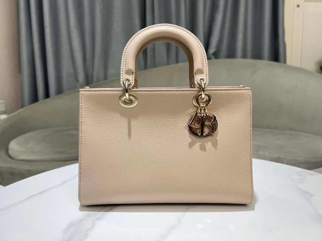 Dior Medium Lady D-Sire My ABCDior Bag M1151 Nude Bull Leather