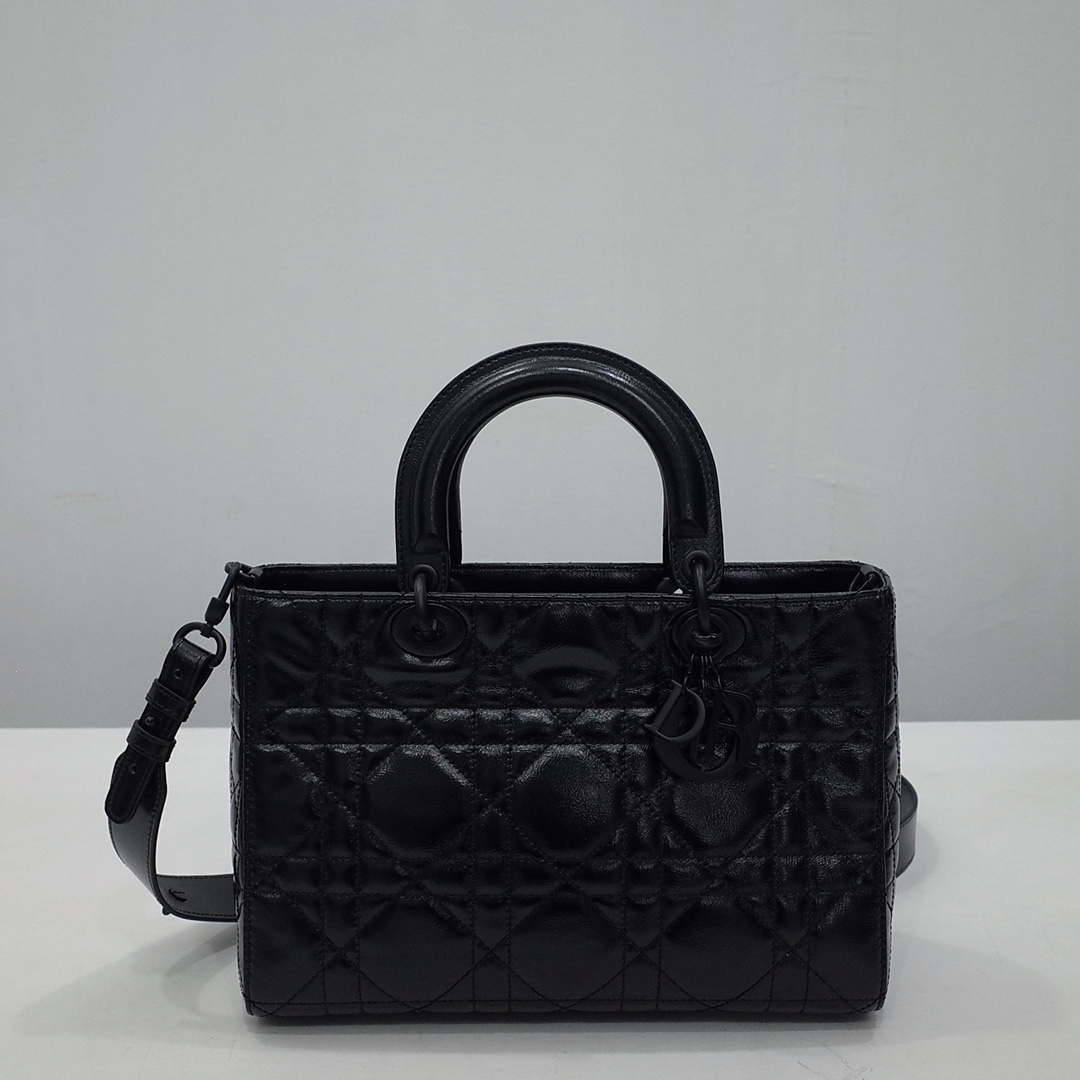 Dior Medium M1151 Lady D-Sire My ABCDior Bag Black Macrocannage Crinkled Calfskin - Default Title - View 1