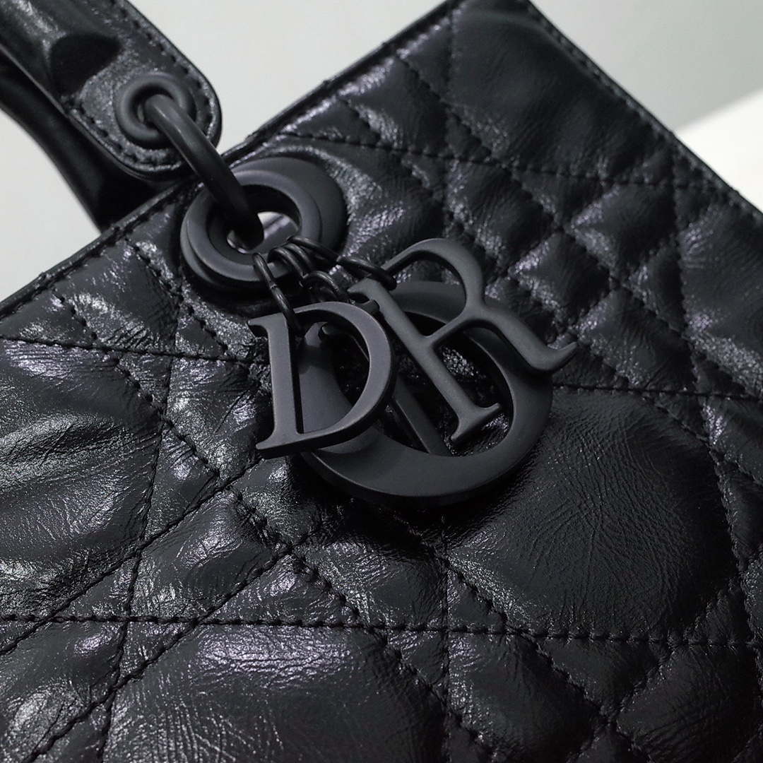 Dior Medium M1151 Lady D-Sire My ABCDior Bag Black Macrocannage Crinkled Calfskin - Default Title - View 6