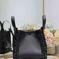 Dior Medium Signature Bucket Bag Black Dior Oblique Jacquard and Smooth Calfskin - Default Title - View 1