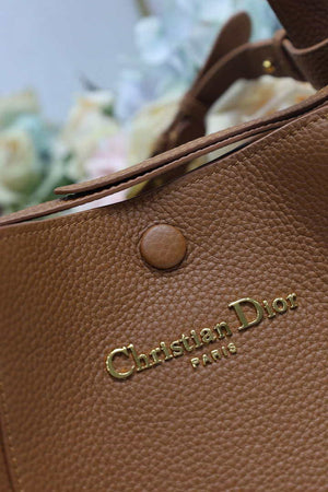 Dior Medium Signature Bucket Bag Grained Calfskin M2841 Brown - Default Title - View 4