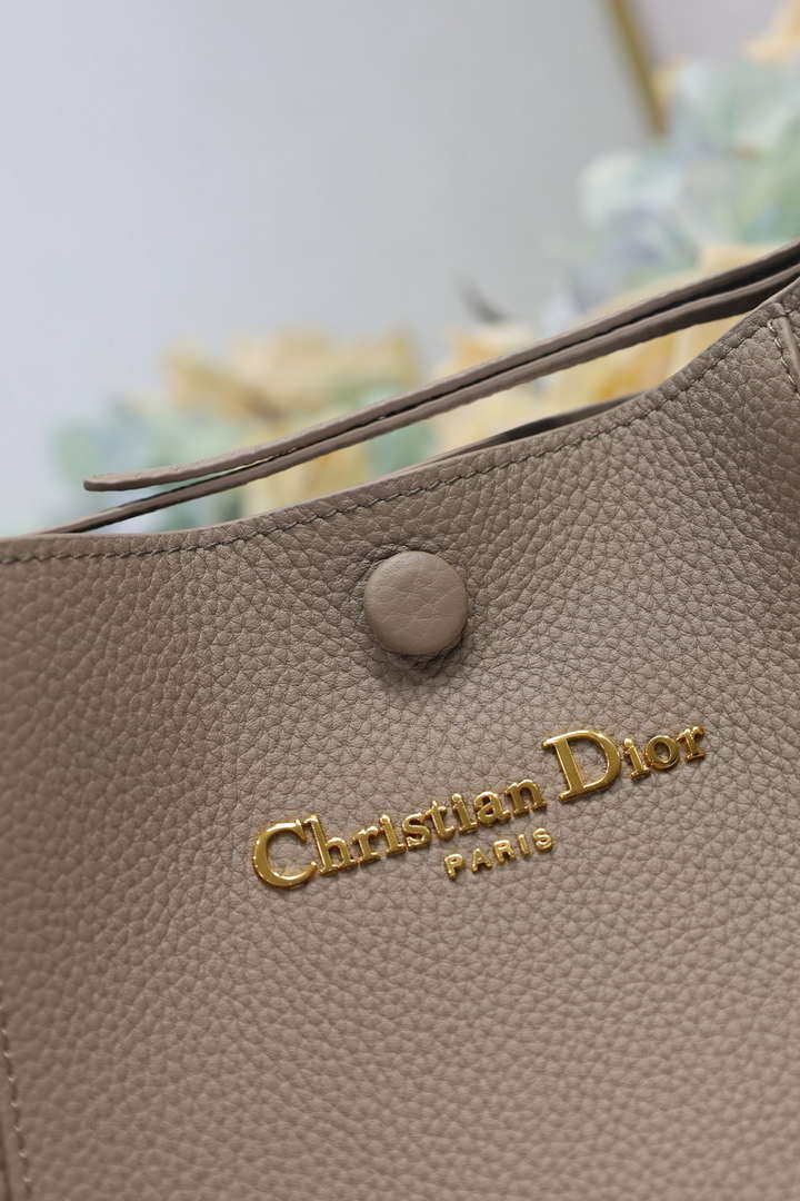 Dior Medium Signature Bucket Bag Grained Calfskin M2841 Gray