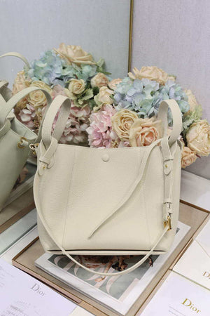 Dior Medium Signature Bucket Bag Grained Calfskin M2841 Light Yellow - Default Title - View 5