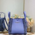 Dior Medium Signature Bucket Bag Lake Blue Dior Oblique Jacquard and Smooth Calfskin - Default Title - View 1