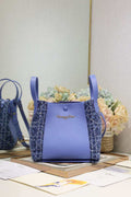 Dior Medium Signature Bucket Bag Lake Blue Dior Oblique Jacquard and Smooth Calfskin
