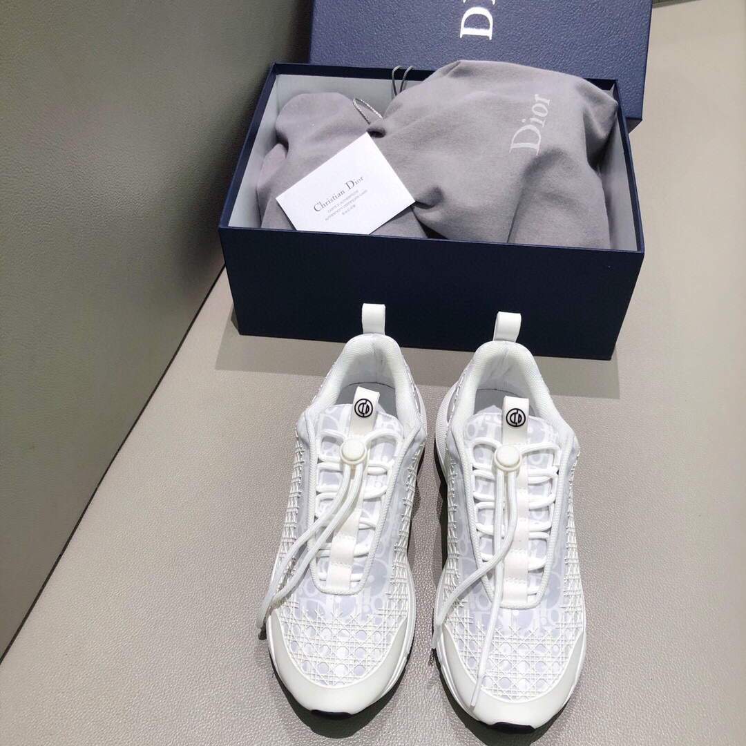 Dior Men's Women¡®s B24 SNEAKER White Dior Oblique Canvas 3SN248 White - luxibagsmall