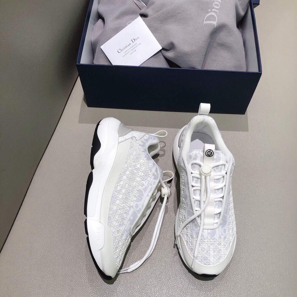 Dior Men's Women¡®s B24 SNEAKER White Dior Oblique Canvas 3SN248 White - luxibagsmall