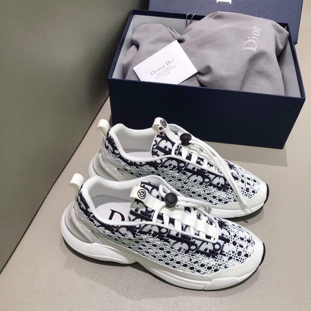 Dior Men's Women¡®s B24 SNEAKER White Dior Oblique Canvas 3SN248 White and Black - luxibagsmall