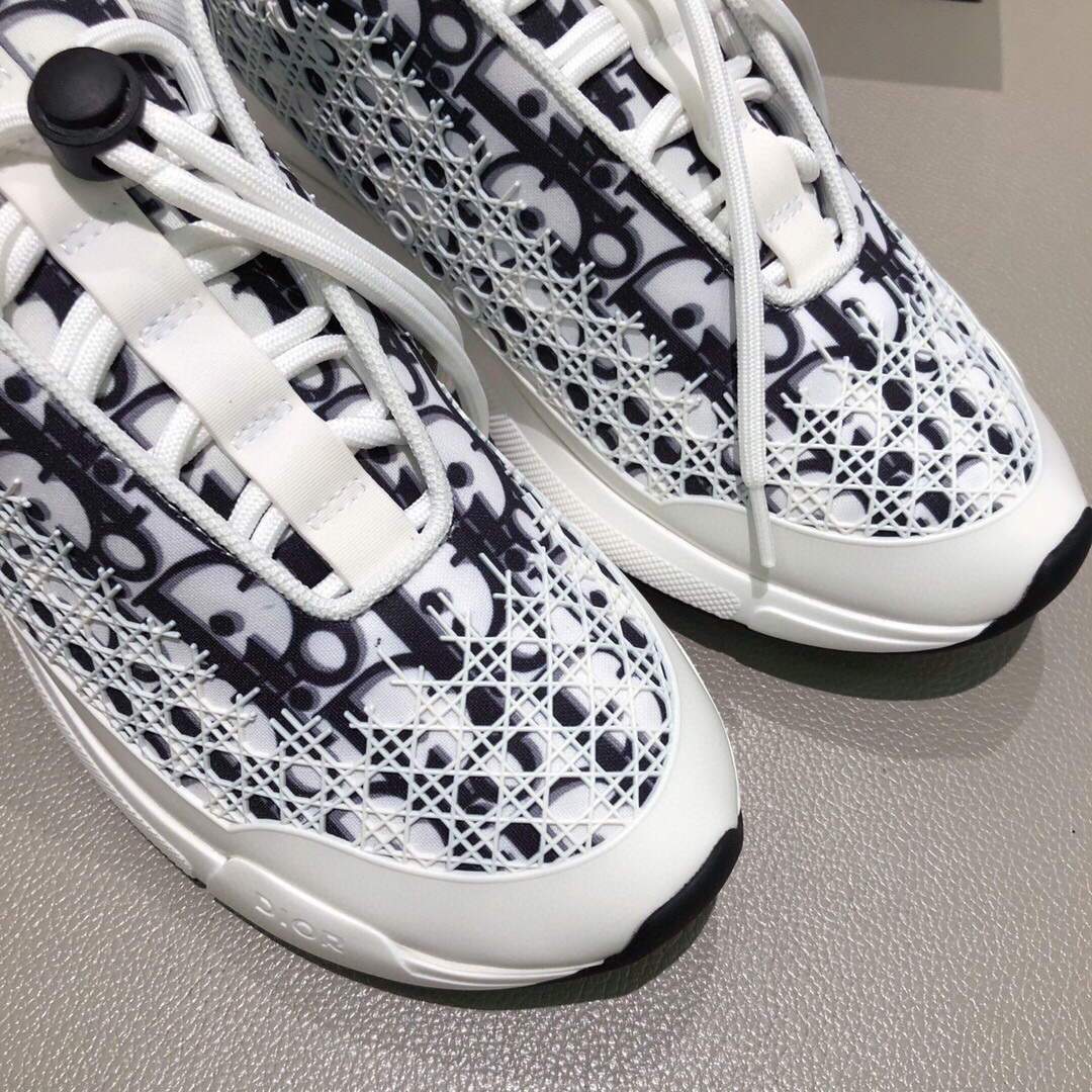 Dior Men's Women¡®s B24 SNEAKER White Dior Oblique Canvas 3SN248 White and Black - luxibagsmall