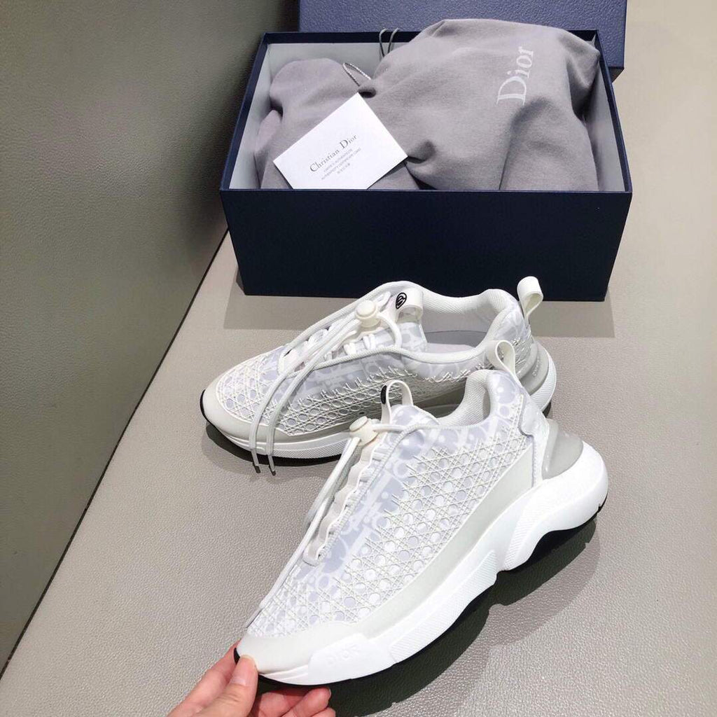 Dior Men's Women¡®s B24 SNEAKER White Dior Oblique Canvas 3SN248 White - luxibagsmall