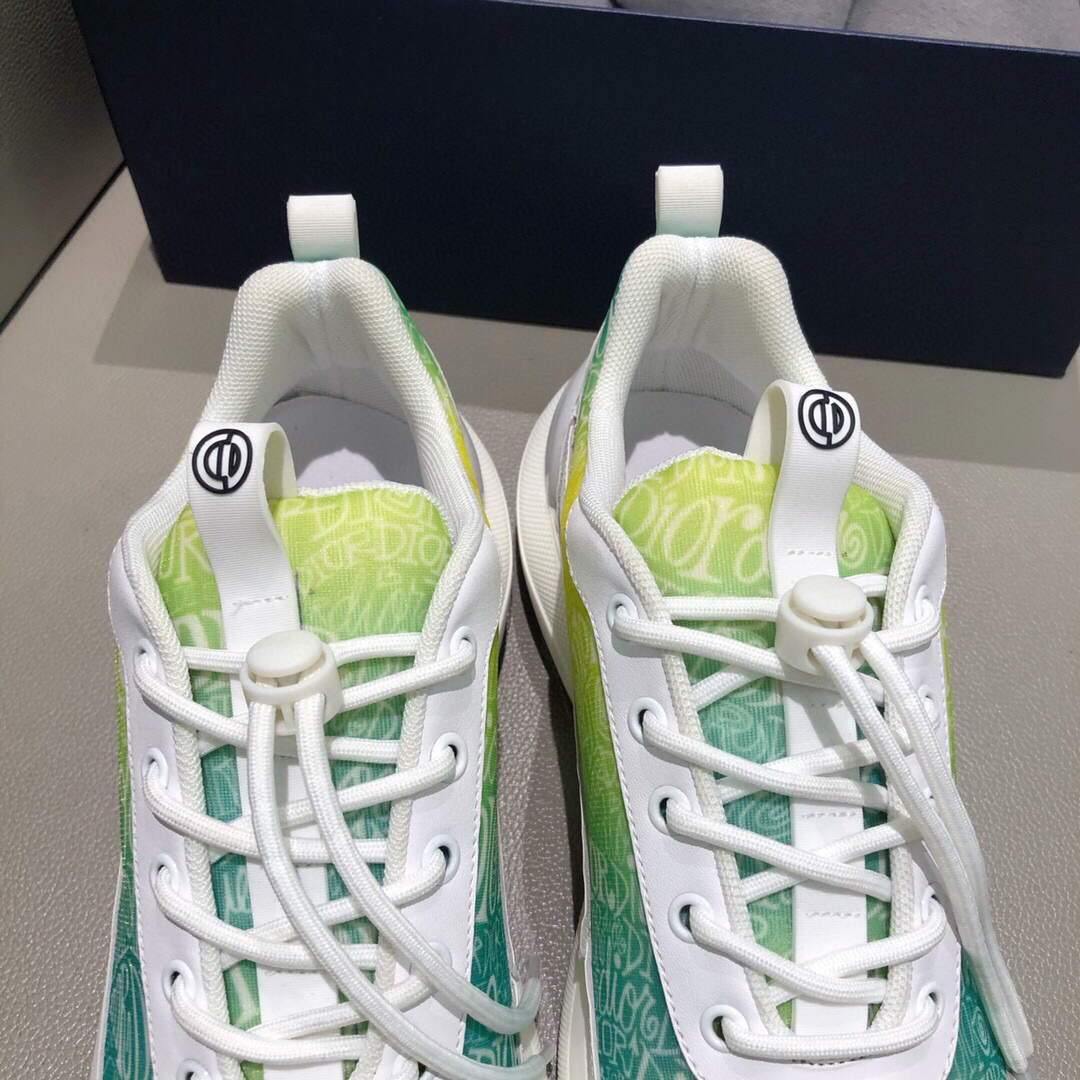 Dior 3SN248 Men's Women¡®s B24 SNEAKER Dior Oblique Canvas Green and Yellow - luxibagsmall