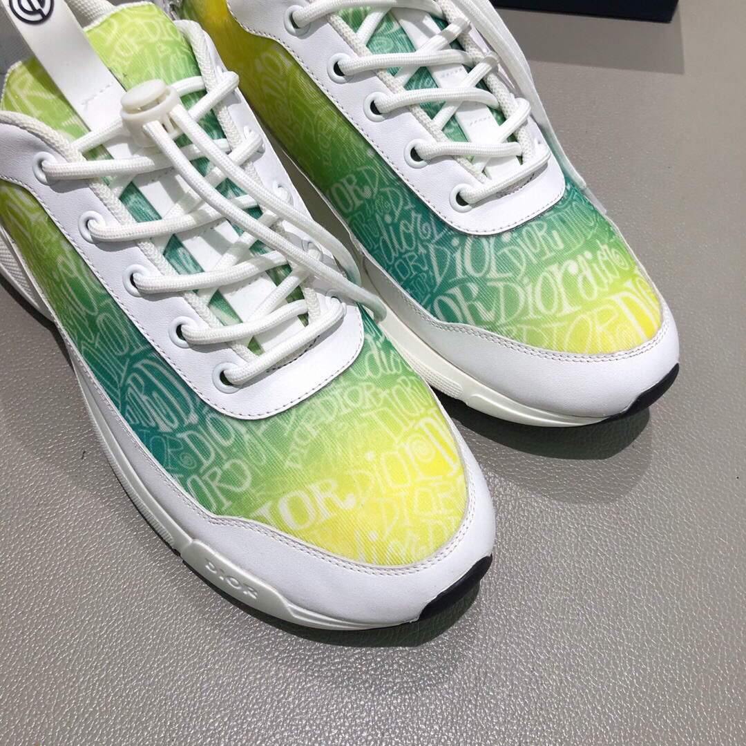 Dior 3SN248 Men's Women¡®s B24 SNEAKER Dior Oblique Canvas Green and Yellow - luxibagsmall
