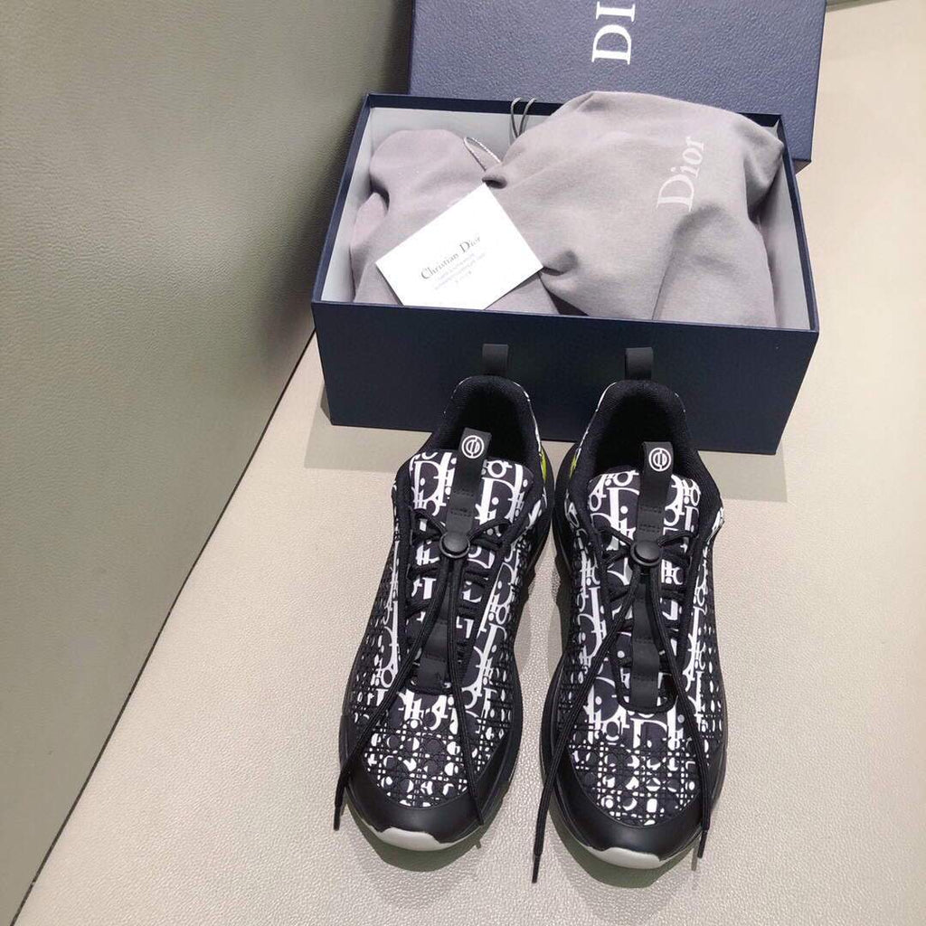 Dior Men's Women¡®s D-CONNECT Sneaker Dior Printed Technical Fabric KCK302 Black - luxibagsmall