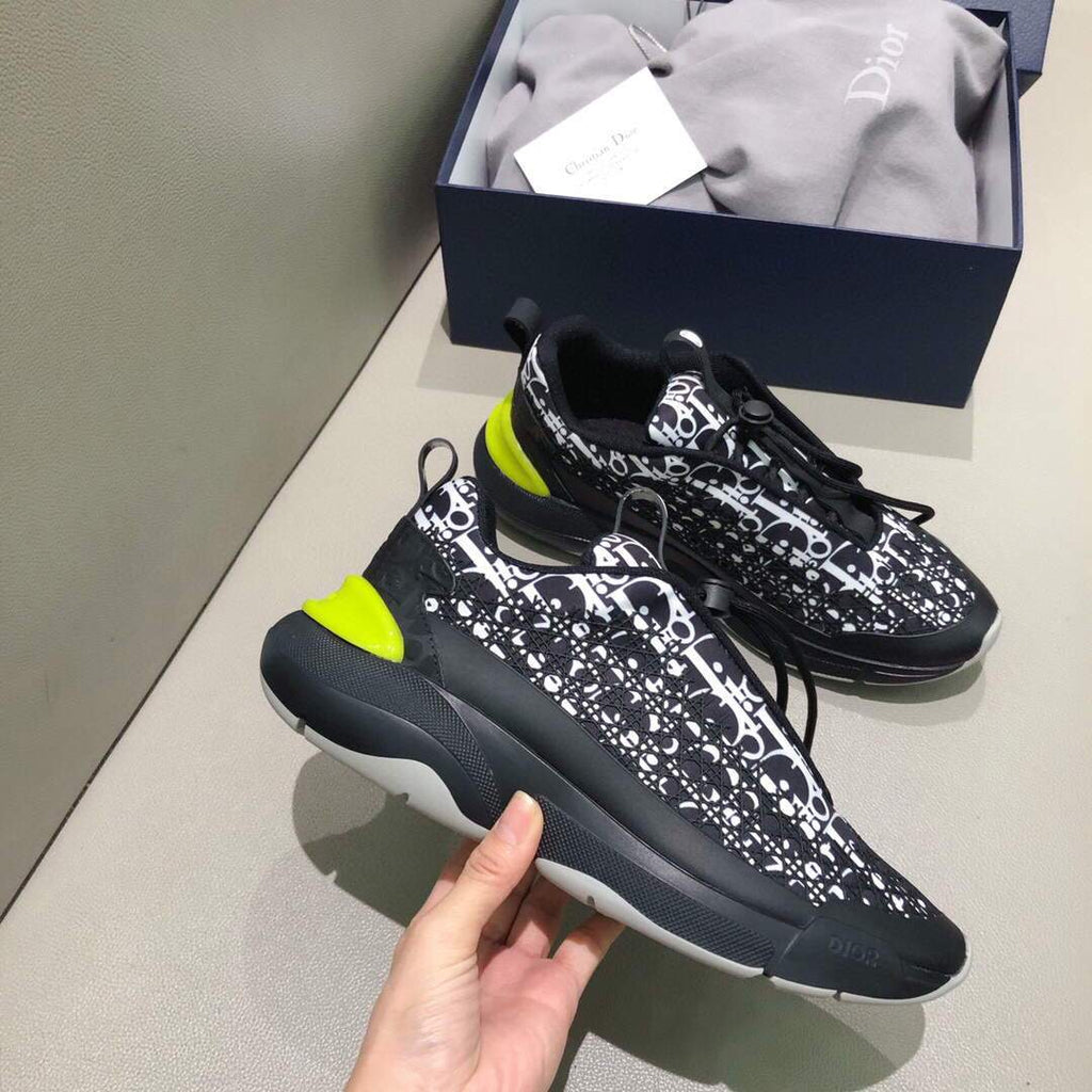 Dior Men's Women¡®s D-CONNECT Sneaker Dior Printed Technical Fabric KCK302 Black - luxibagsmall