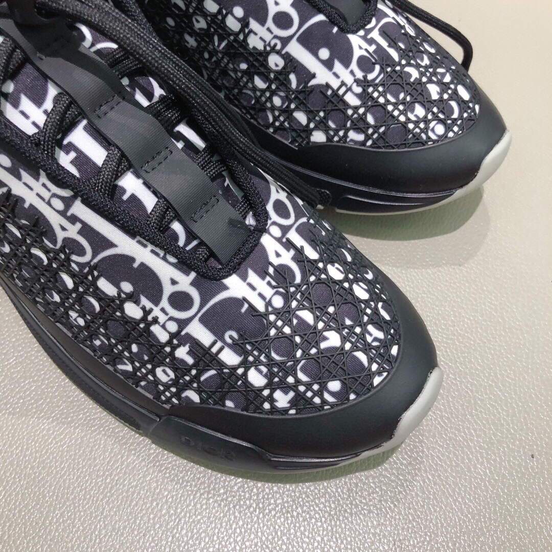 Dior Men's Women¡®s D-CONNECT Sneaker Dior Printed Technical Fabric KCK302 Black - luxibagsmall