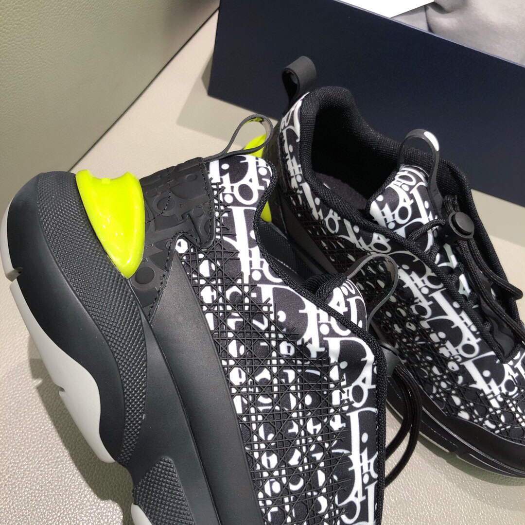 Dior Men's Women¡®s D-CONNECT Sneaker Dior Printed Technical Fabric KCK302 Black - luxibagsmall
