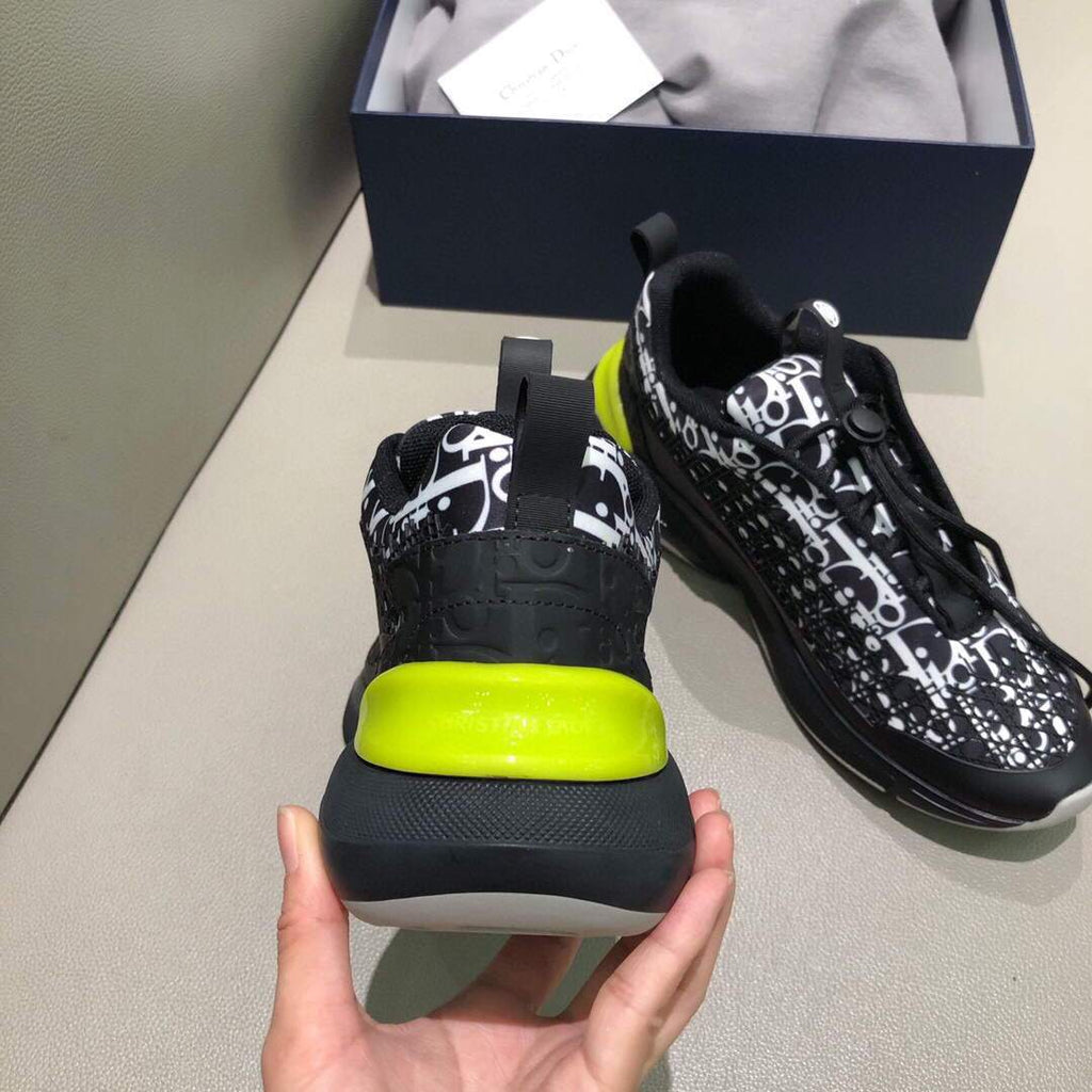 Dior Men's Women¡®s D-CONNECT Sneaker Dior Printed Technical Fabric KCK302 Black - luxibagsmall