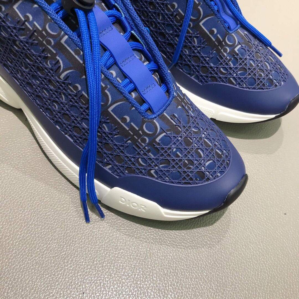 Dior Men's Women¡®s D-CONNECT Sneaker Dior Printed Technical Fabric KCK302 Blue - luxibagsmall