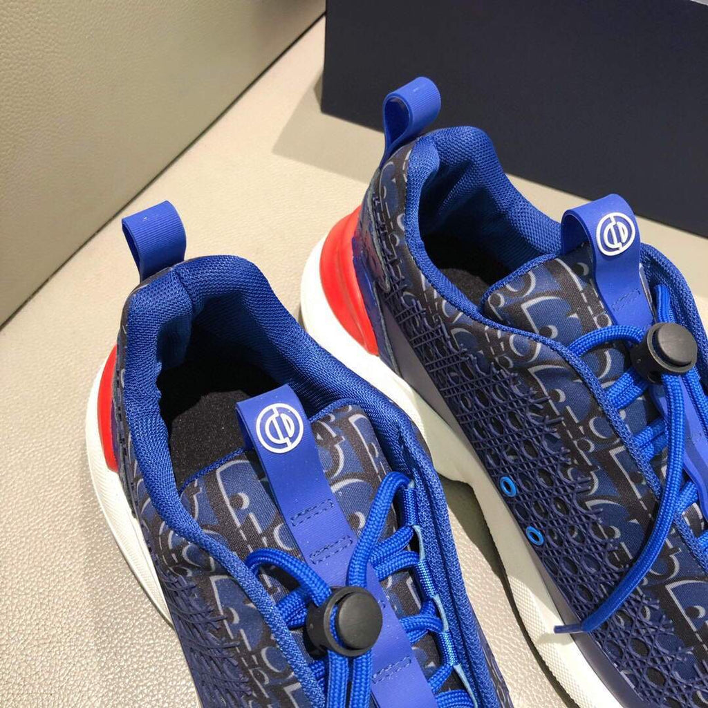 Dior Men's Women¡®s D-CONNECT Sneaker Dior Printed Technical Fabric KCK302 Blue - luxibagsmall