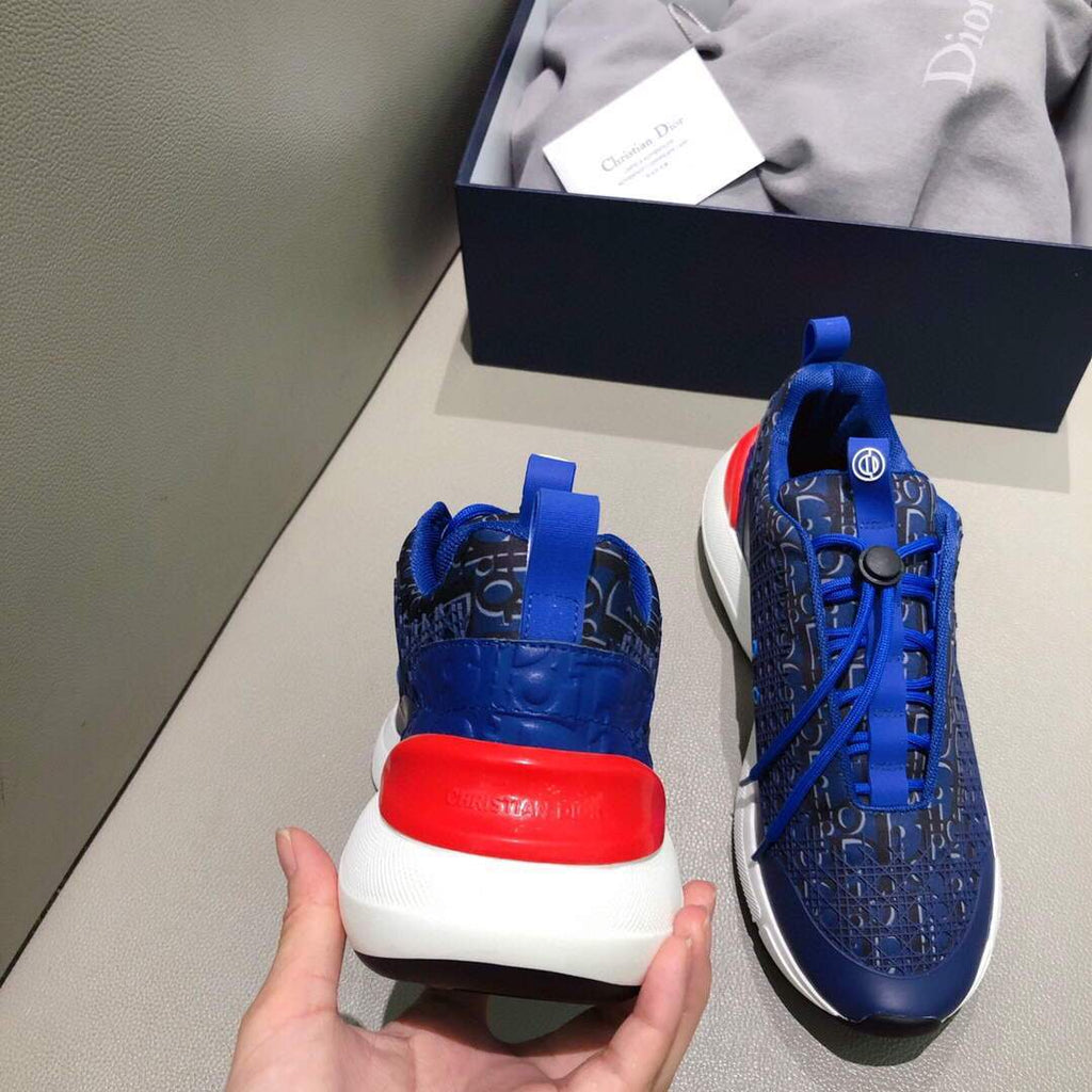 Dior Men's Women¡®s D-CONNECT Sneaker Dior Printed Technical Fabric KCK302 Blue - luxibagsmall
