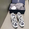 Dior Men's Women¡®s D-CONNECT Sneaker Dior Printed Technical Fabric KCK302 Navy Blue and White - luxibagsmall