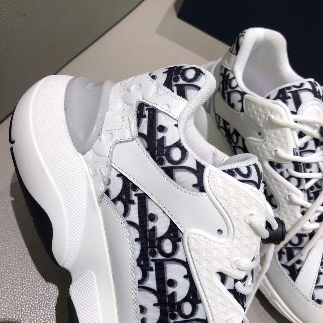 Dior Men's Women¡®s D-CONNECT Sneaker Dior Printed Technical Fabric KCK302 Navy Blue and White - luxibagsmall