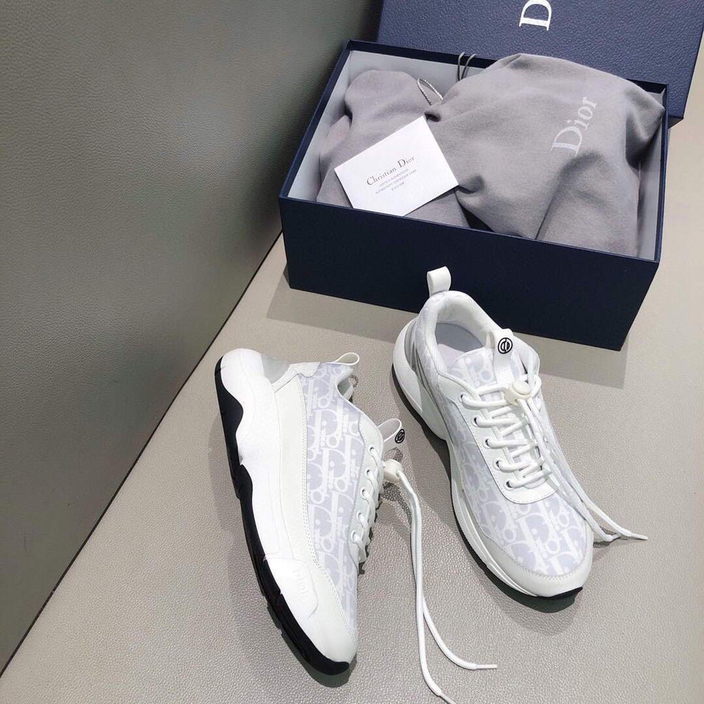 Dior Men's Women¡®s D-CONNECT Sneaker Dior Printed Technical Fabric KCK302 White - luxibagsmall
