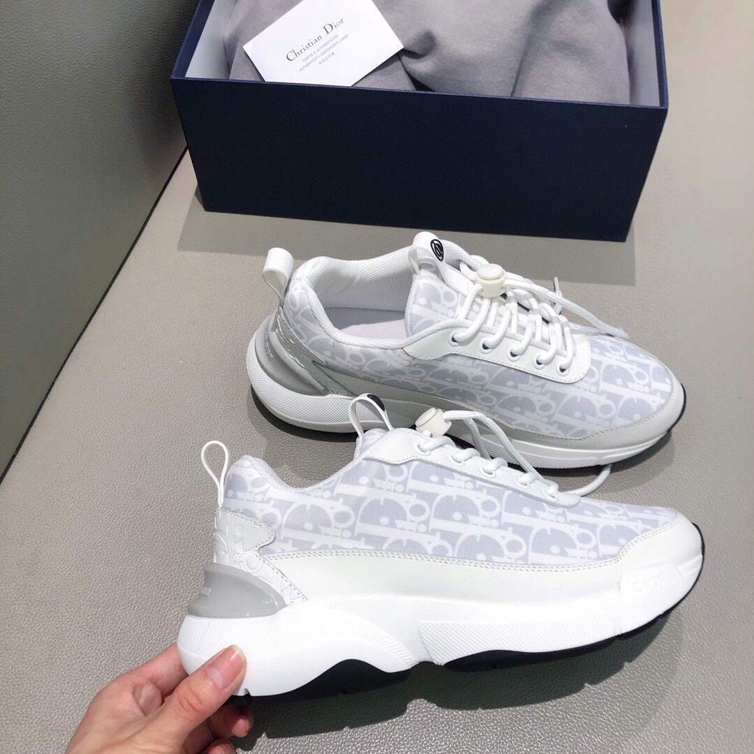 Dior Men's Women¡®s D-CONNECT Sneaker Dior Printed Technical Fabric KCK302 White - luxibagsmall