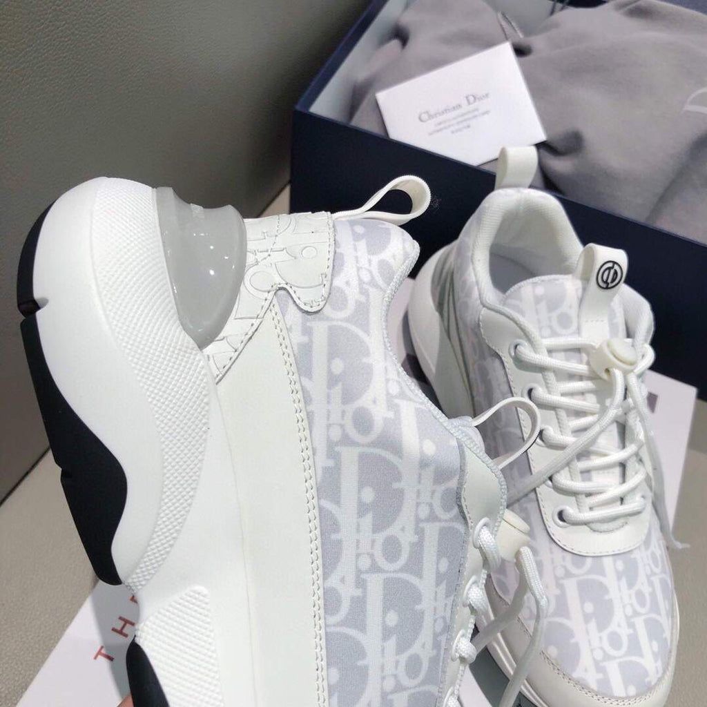 Dior Men's Women¡®s D-CONNECT Sneaker Dior Printed Technical Fabric KCK302 White - luxibagsmall