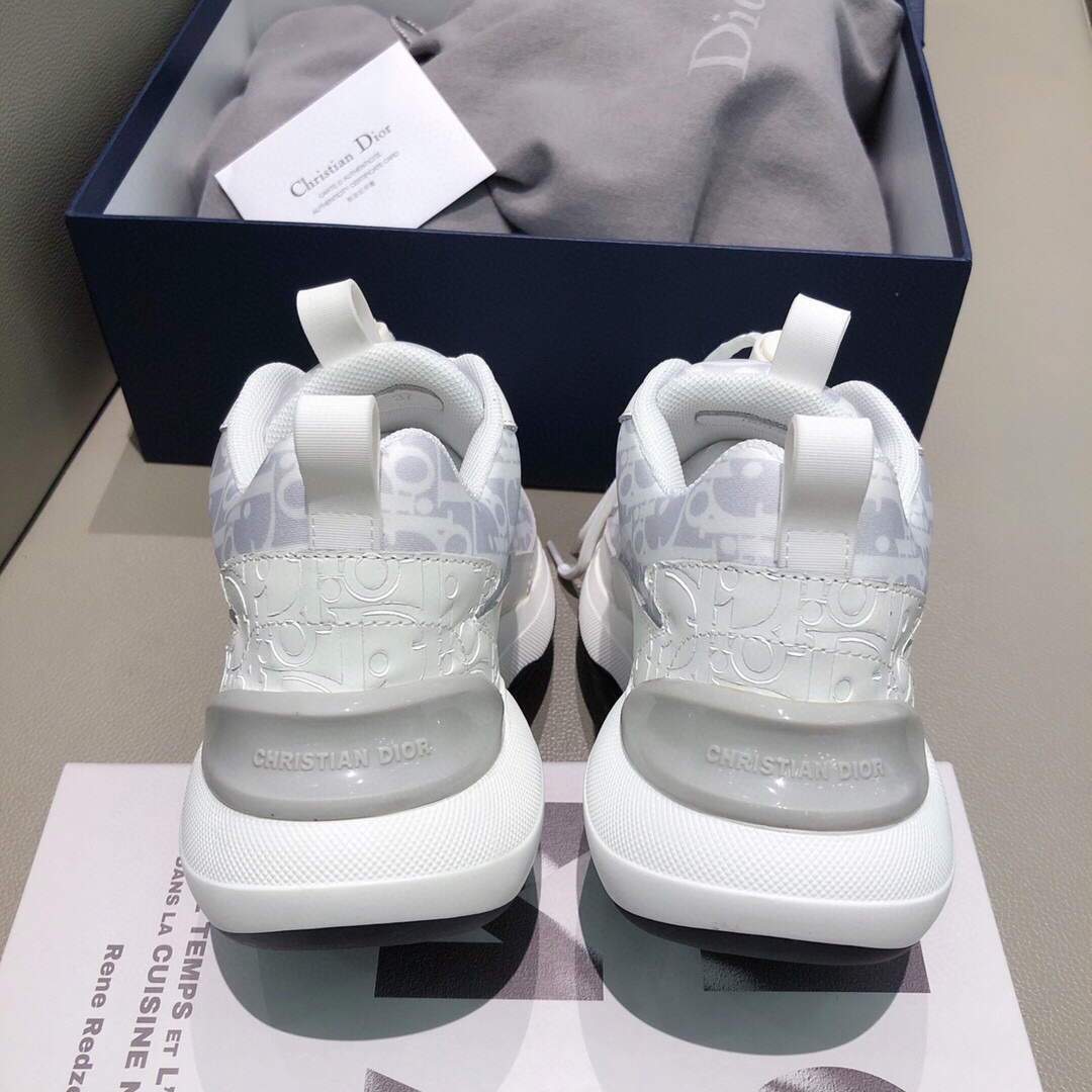 Dior Men's Women¡®s D-CONNECT Sneaker Dior Printed Technical Fabric KCK302 White - luxibagsmall