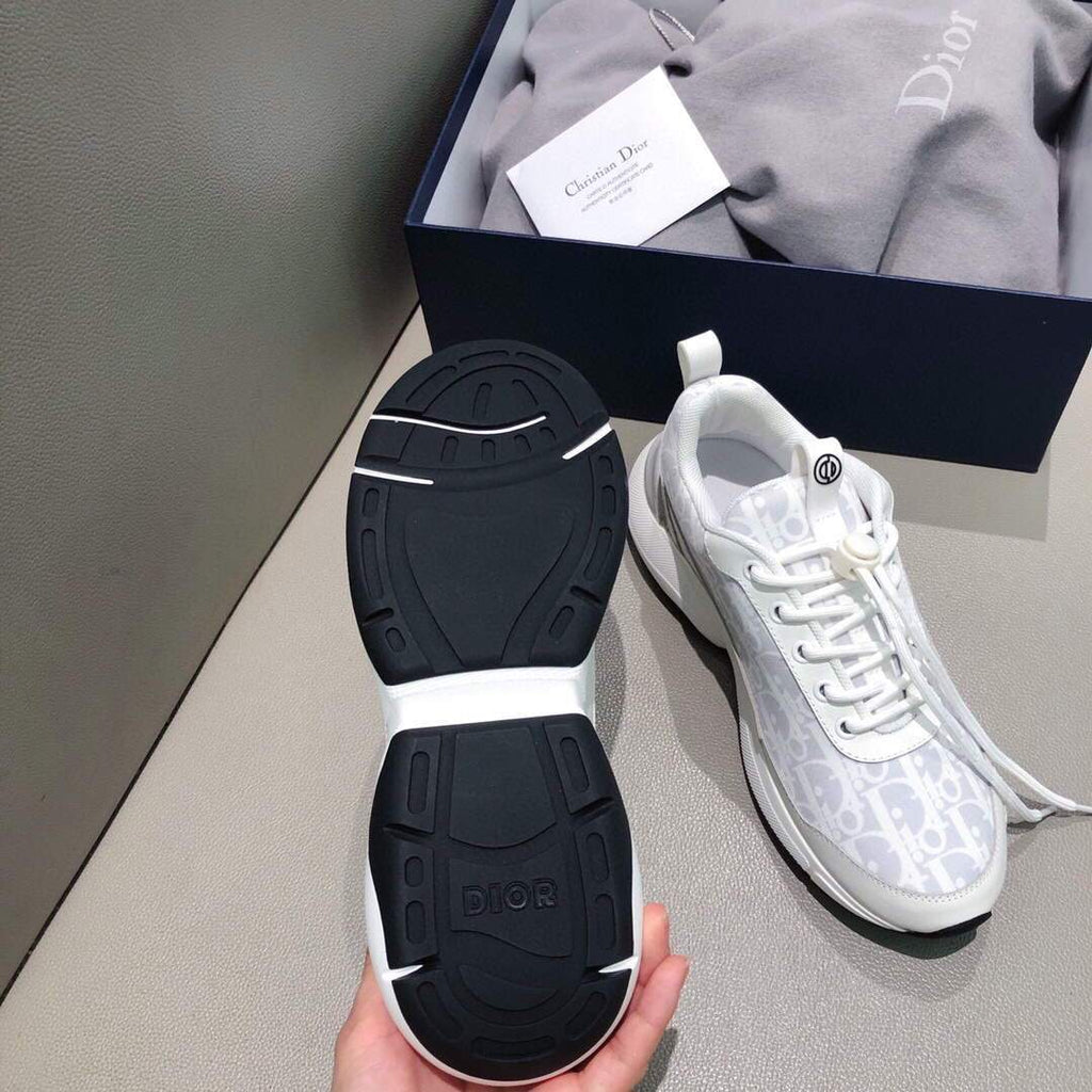 Dior Men's Women¡®s D-CONNECT Sneaker Dior Printed Technical Fabric KCK302 White - luxibagsmall