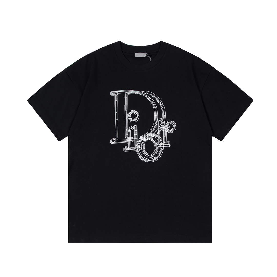 Dior Men's Women's Short Sleeve T-shirt D77544