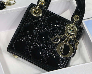 Dior MICRO LADY Dior Bag S0856 Black Patent Cannage Lambskin - Default Title - View 2