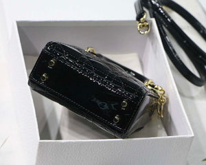 Dior MICRO LADY Dior Bag S0856 Black Patent Cannage Lambskin - Default Title - View 8