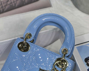 Dior MICRO LADY Dior Bag S0856 Blue Patent Cannage Lambskin - Default Title - View 4