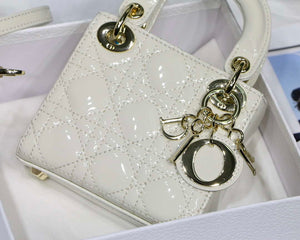 Dior MICRO LADY Dior Bag S0856 White Patent Cannage Lambskin - Default Title - View 2