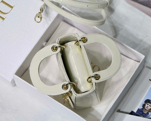 Dior MICRO LADY Dior Bag S0856 White Patent Cannage Lambskin - Default Title - View 9