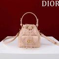 Dior Mini Caro Bucket Bag Powder Pink Macrocannage Lambskin M3369
