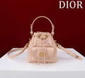 Dior Mini Caro Bucket Bag Powder Pink Macrocannage Lambskin M3369